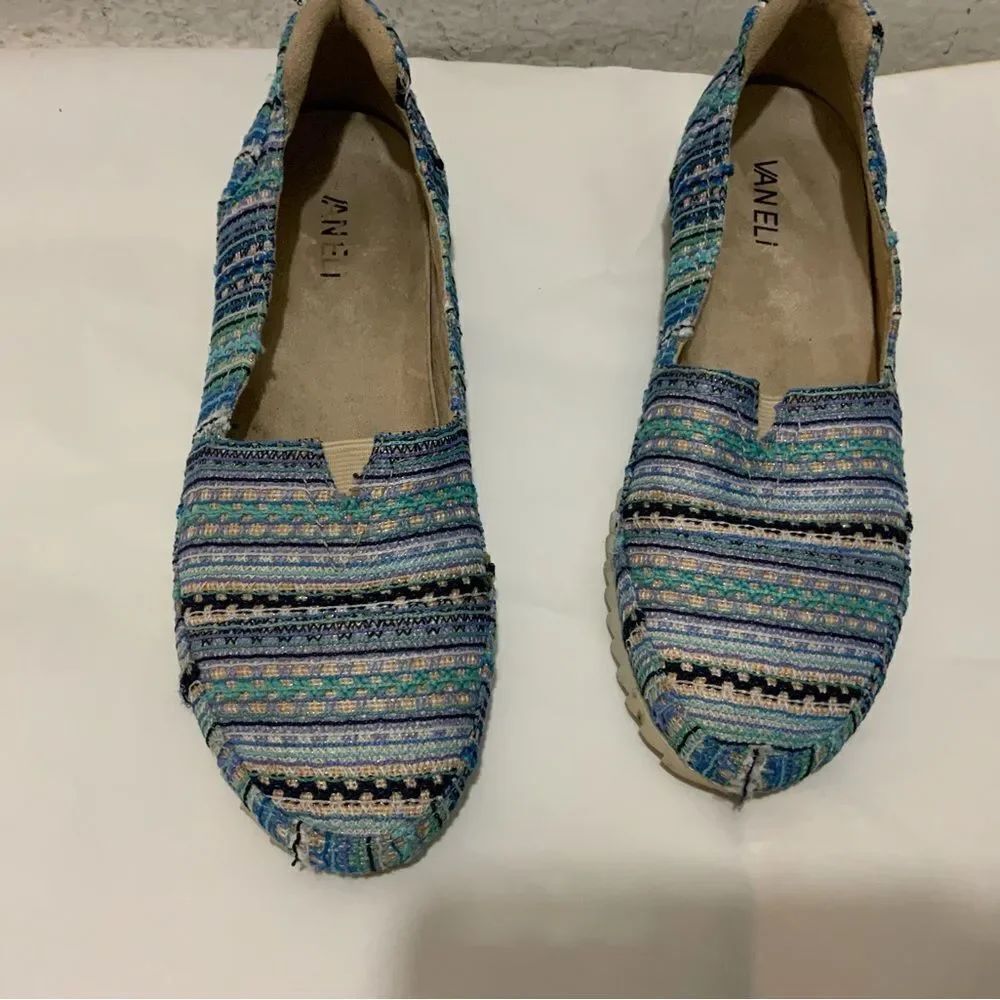Vaneli Verne Knit Slip-Ons blue size 7.5 N